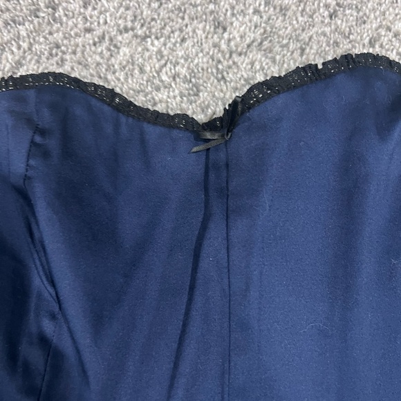 NWT! Altar’d State Navy Blue Strapless Smock Bubble Skirt Mini Dress Size Medium - Picture 3 of 12